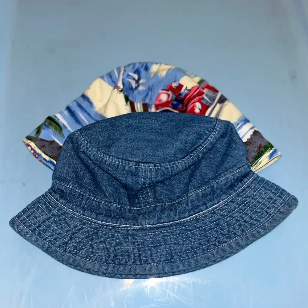 UV Skinz baby toddler reversible sun hat and denim Gap hat 6-24 months